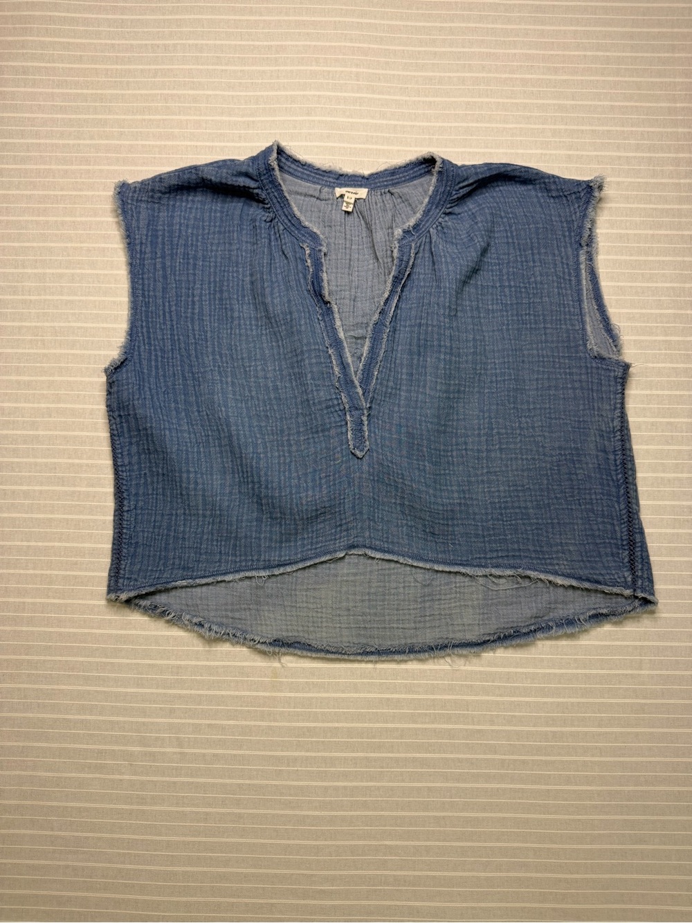 Aerie Blue Gauze Raw Edge Sleeveless Top – Size S/P 💙